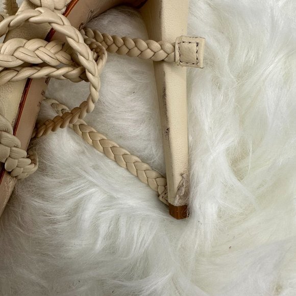 Schutz Jada Braided Ankle Tie Sandal in Egg Shell - Picture 7 of 9